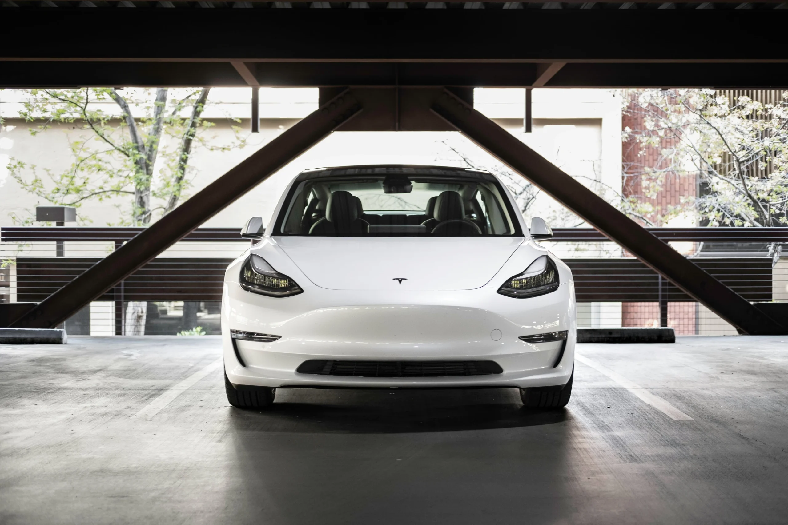 Tesla technician performing service in Canoga Park shop
